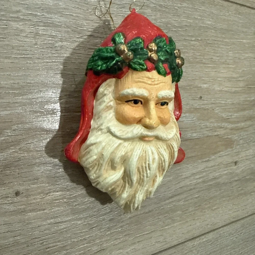 Vintage Hard Plastic Christmas Santa Claus Tree Ornament‎ 1970s-1980s